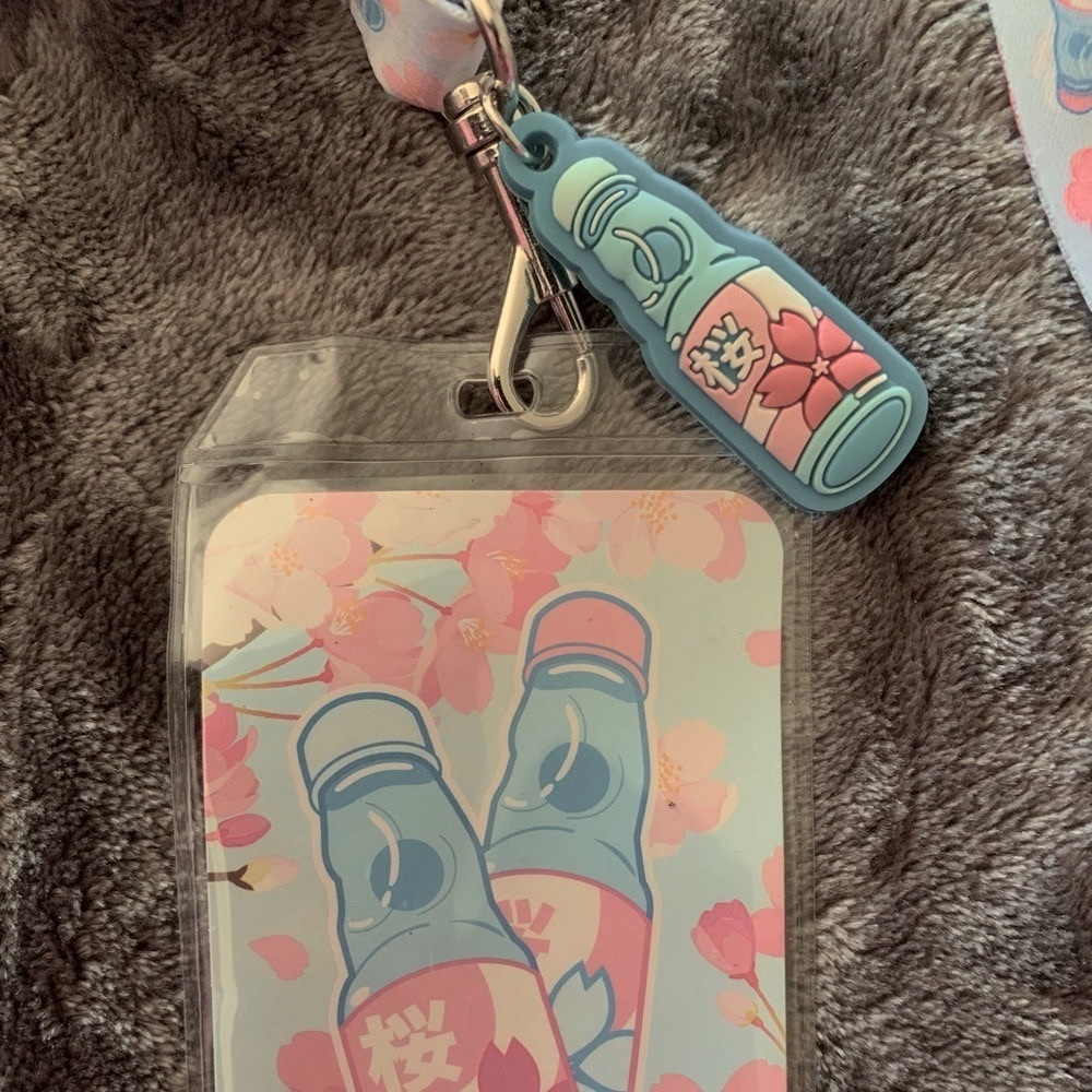 🌸BUNDLE!🌸  “boy tears” earrings + Ramune drink themed lanyard.